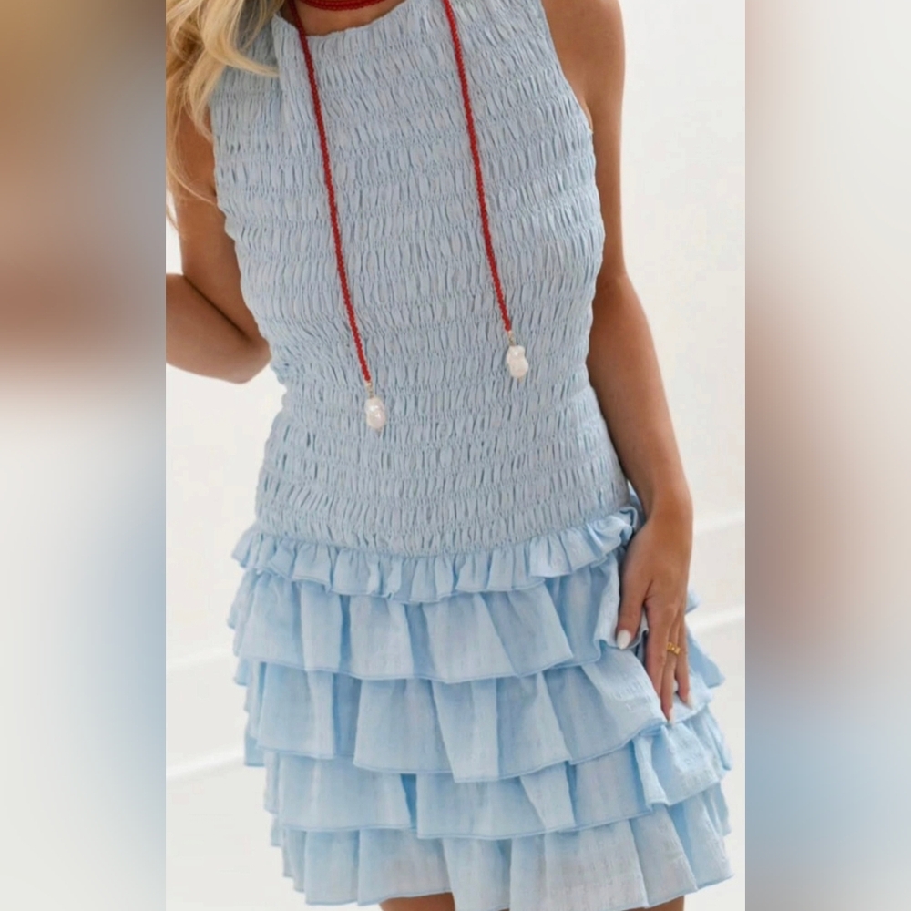 Fancy Boutique Ruffle Open-back Dress